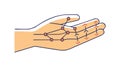 Human Palm with Digital Grid Network Vector, vector design Generative AI Royalty Free Stock Photo