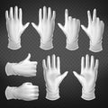 Human palm dressed in white glove gesticulation Royalty Free Stock Photo