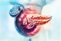 Human Pancreas on scientific background