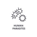 Human parasites thin line icon, sign, symbol, illustation, linear concept, vector