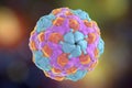 Human Parechovirus on colorful background