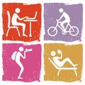 Human pastime icon set