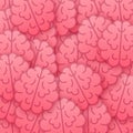 Human pink brain sticker pattern. Thinking process, brainstorming, good idea, brain activity. Vector stock illustration. Royalty Free Stock Photo
