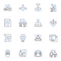 Human planning line icons collection. Strategy, Forecasting, Scheduling, Projections, Initiatives, Arranging, Mapping