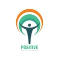 Human positive business logo design. People vector icon.