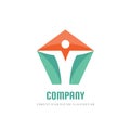 Human positive business logo design. People vector icon.