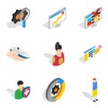 Human potential icons set, isometric style