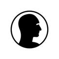 Black solid icon for Human Profile, customer and user Royalty Free Stock Photo