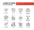 Human psychological problems- line design icons set