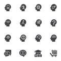 Human psychology vector icons set