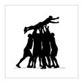 Human Pyramid Silhouette Teamwork Formation group Royalty Free Stock Photo