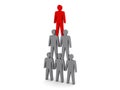 Human pyramid. Team hierarchy. Company boss. Royalty Free Stock Photo