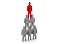 Human pyramid. Team hierarchy. Company boss. Royalty Free Stock Photo