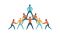 Human Pyramid Teamwork Success Vector, vector design Generative AI Royalty Free Stock Photo