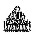 Human pyramid teamwork support people collaboration Royalty Free Stock Photo