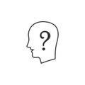 Human, question line icon. Simple, modern flat vector illustration for mobile app, website or desktop app Royalty Free Stock Photo