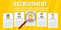 Human recruitment concept banner, flat style