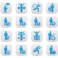 Human resource,Businessma n icons,Blue version Royalty Free Stock Photo