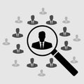 Human Resource Icon. Search for employees and job, business, human resource Looking for talent Search man vector icon Royalty Free Stock Photo