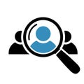 Human Resource Icon. Search for employees and job Royalty Free Stock Photo