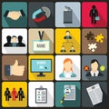 Human resource management icons set Royalty Free Stock Photo