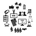 Human resource management icons set Royalty Free Stock Photo