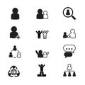 Human resource management icons set Royalty Free Stock Photo