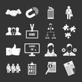 Human resource management icons set grey vector Royalty Free Stock Photo