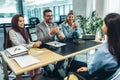 Human resource team talking to a candidate during a job interview in the office Royalty Free Stock Photo