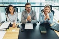 Human resource team talking to a candidate during a job interview in the office Royalty Free Stock Photo