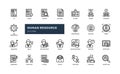 human resource worker employee corporate office detailed outline line icon set