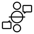 Human resources chat icon, outline style Royalty Free Stock Photo