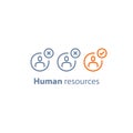 Human resources, choose candidate, recruitment service, fill vacancy, employment concept Royalty Free Stock Photo