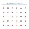 Human Resources Colored Line Icons Royalty Free Stock Photo