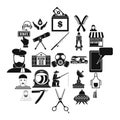 Human resources department icons set, simple style