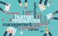 Human resources flat design infographics with word Royalty Free Stock Photo