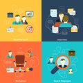 Human resources flat icons composition