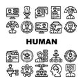 Human Resources Hr Department Icons Set Vector