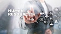 Human Resources HR management concept. Human resources pool, customer care and employees. Royalty Free Stock Photo