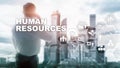 Human Resources HR management concept. Human resources pool, customer care and employees. Royalty Free Stock Photo