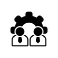 Black solid icon for Human Resources, communication and conference