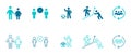Human Resources Icon Set. With benefit, leadership, training, development, engagement. Vector and illustrator Royalty Free Stock Photo
