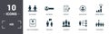 Human Resources icons set collection. Includes simple elements such as Relationship, Key Person, Contract, Head Hunting, Career Royalty Free Stock Photo