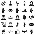 Human resources icons set, simple style Royalty Free Stock Photo
