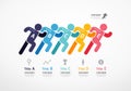 Human resources infographic. startup run concept. Vector slide template. Creative illustration