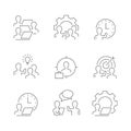 Human resources line icons on white background