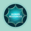 Human Resources magical glassy sunburst blue button sky blue background
