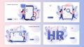 Human Resources management. HR department. Recruitment agency, employment, headhunting business. Screen template for Royalty Free Stock Photo