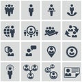 Human resources and management icons set.