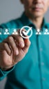 Human resources choosing the right candidate with digital checkmark selection in recruitment process Royalty Free Stock Photo